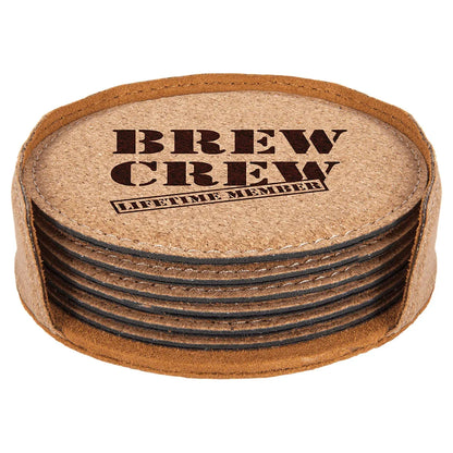 4" Round Cork 6-Coaster Set