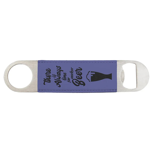 Purple 1 1/2" x 7" Laserable Leatherette Bottle Opener