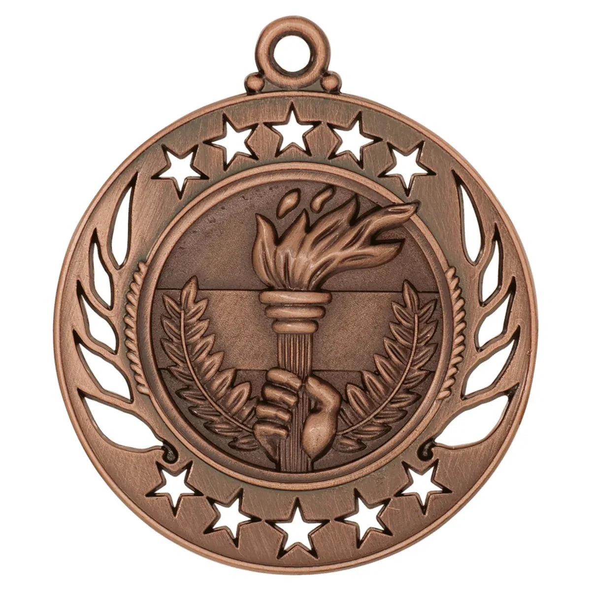 Antique Bronze 2 1/4" Torch Galaxy Medal