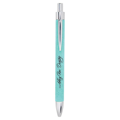Teal Laserable Leatherette Pen