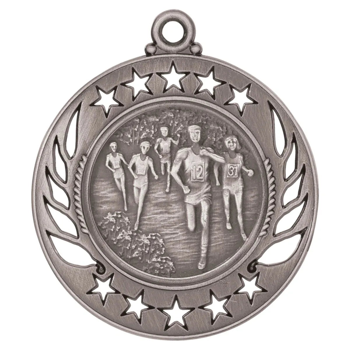 Antique Silver 2 1/4" Cross Country Galaxy Medal