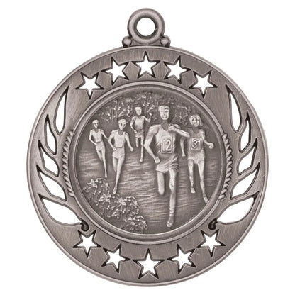 Antique Silver 2 1/4" Cross Country Galaxy Medal