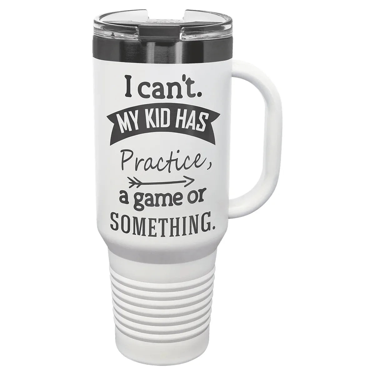 White Ghost Black Polar Camel 40 oz. Travel Mug with Handle & Straw