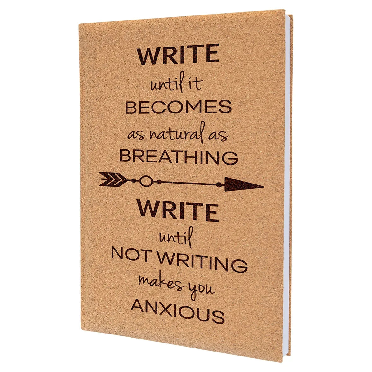 Cork 7" x 9 3/4" Laserable Leatherette Journal with Lined Notepad