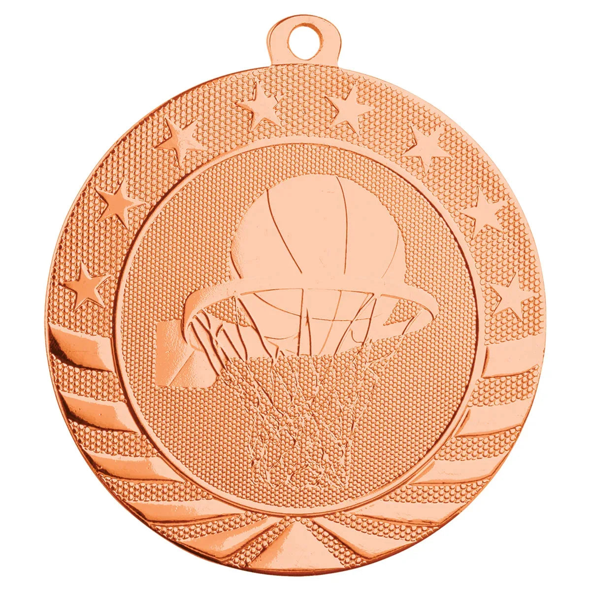 Bright Bronze 2 3/4" Basketball Starbrite Medal