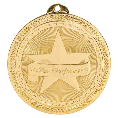 Bright 2" Star Performer Laserable BriteLazer Medal