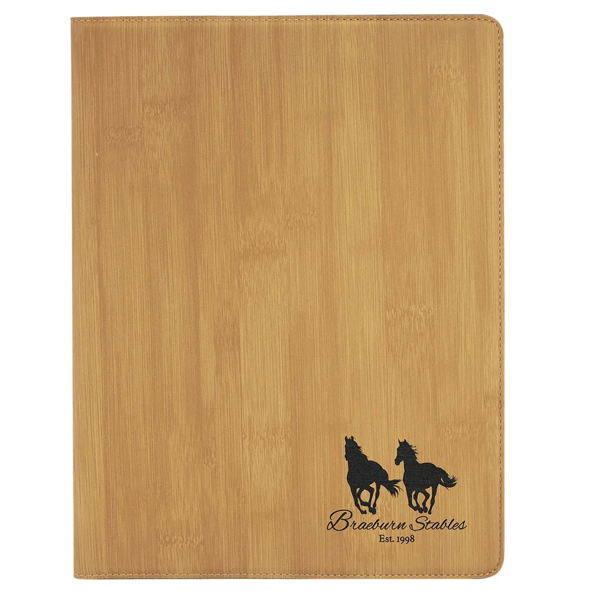 Bamboo 9 1/2" x 12" Laserable Leatherette Portfolio with Notepad