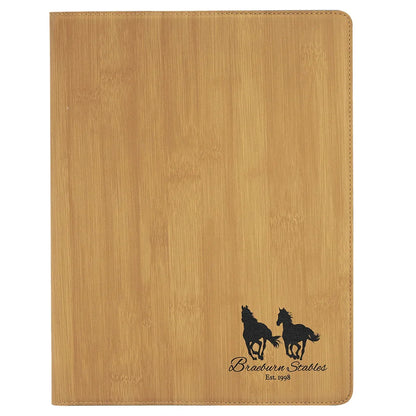 Bamboo 9 1/2" x 12" Laserable Leatherette Portfolio with Notepad