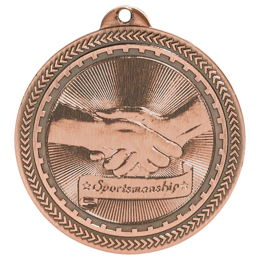 Antique Bronze 2" Sportsmanship Laserable BriteLazer Medal