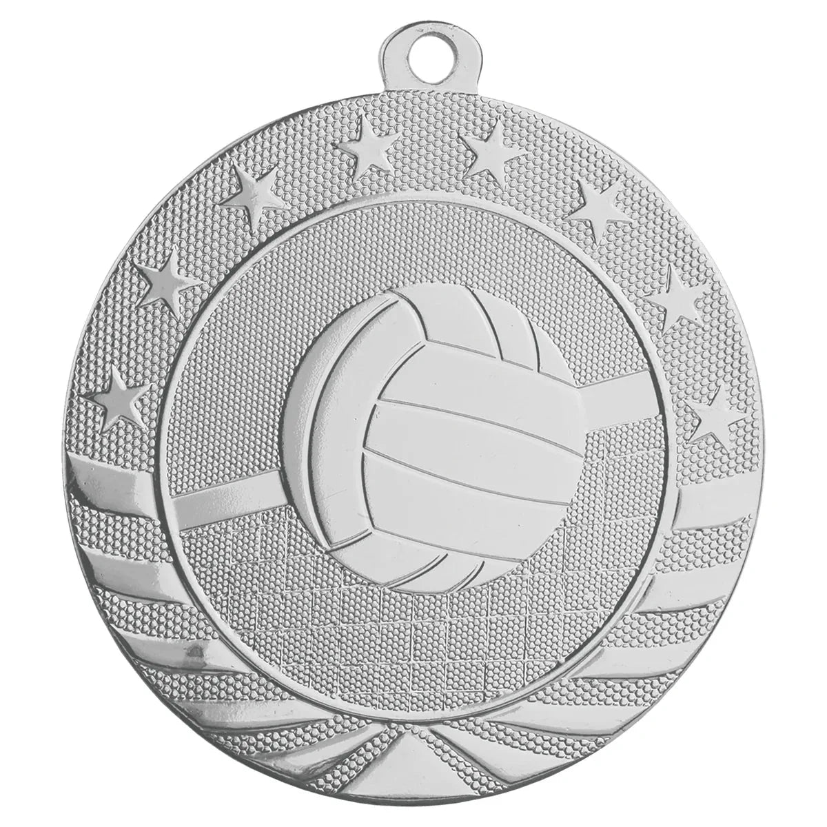 Bright Silver 2 3/4" Volleyball Starbrite Medal