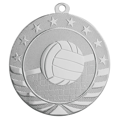 Bright Silver 2 3/4" Volleyball Starbrite Medal