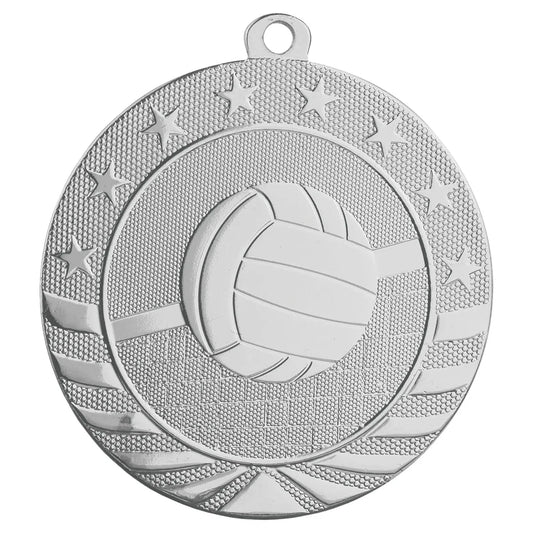 Bright Silver 2 3/4" Volleyball Starbrite Medal
