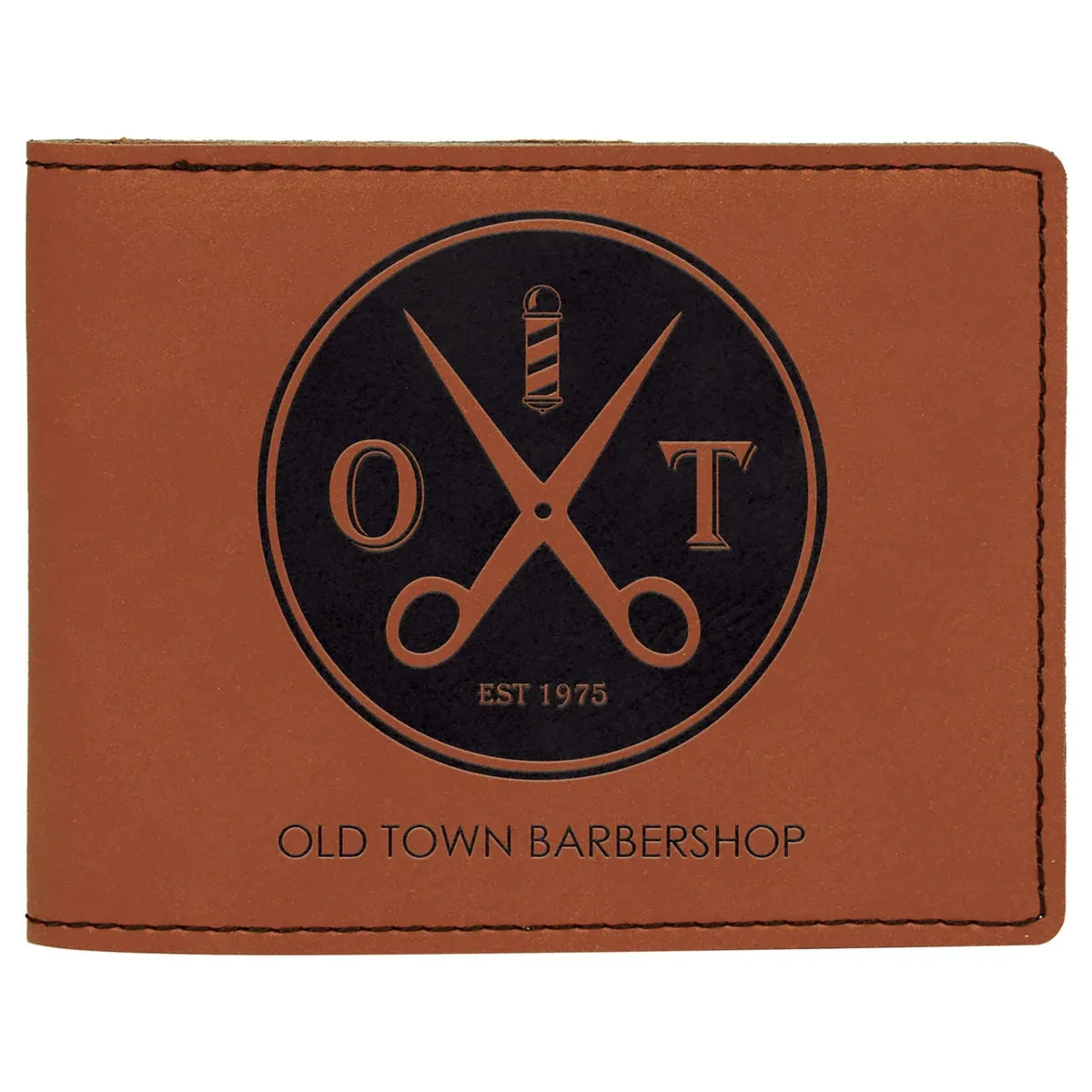 Rawhide 4 1/2" x 3 1/2" Laserable Leatherette Bifold Wallet