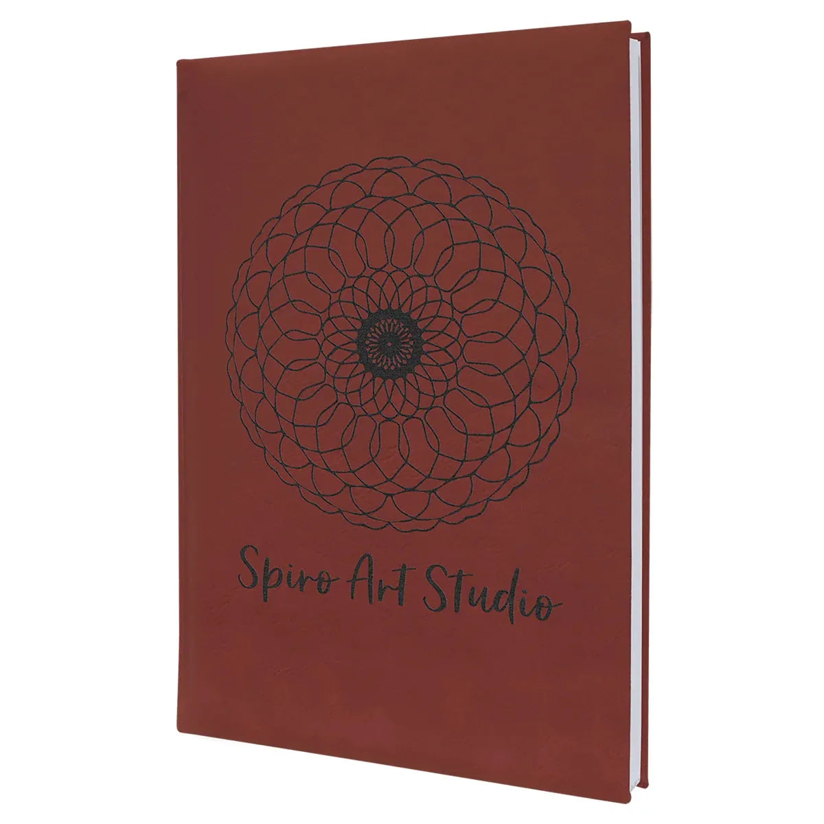 Rose 7" x 9 3/4" Laserable Leatherette Sketch Book with Unlined Notepad