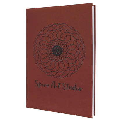 Rose 7" x 9 3/4" Laserable Leatherette Sketch Book with Unlined Notepad