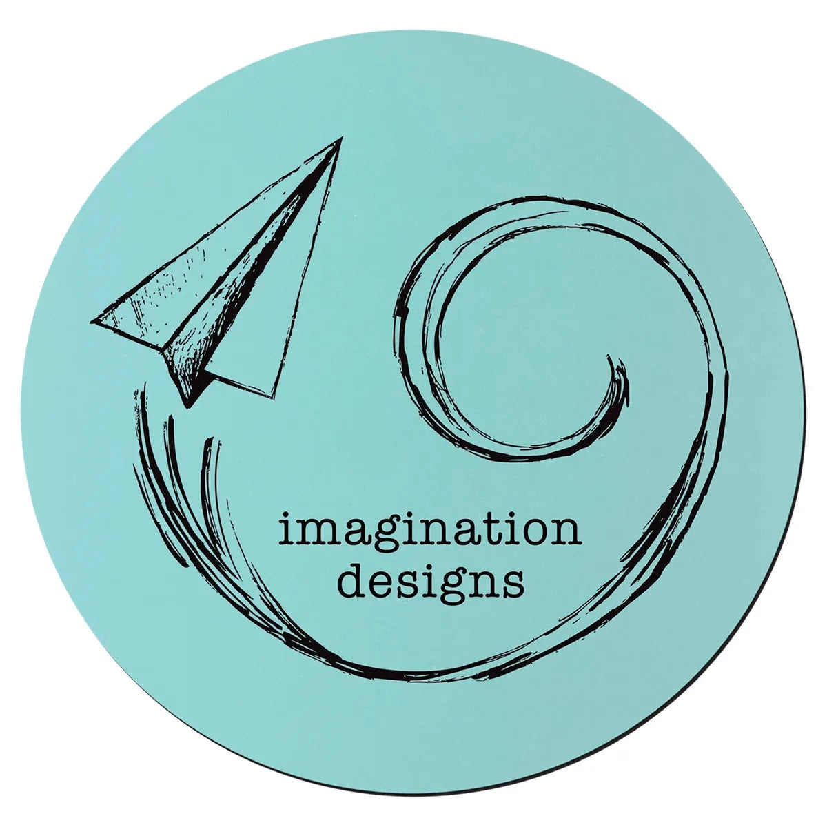 Teal Black 3 3/4" Round Silicone Coaster