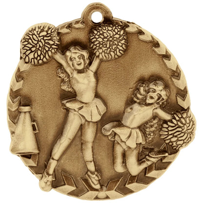Antique Gold 1 3/4" Cheer Millennium Medal