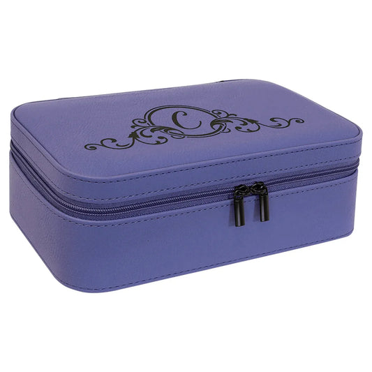 Purple 7 1/2" X 4 1/2" Laserable Leatherette Jewelry Box