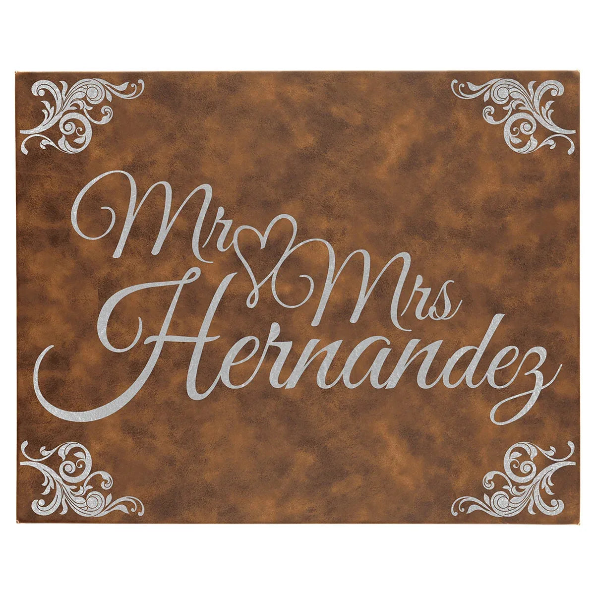 Rustic/Silver 16" x 20" Laserable Leatherette Wall Decor with Sawtooth Hanger