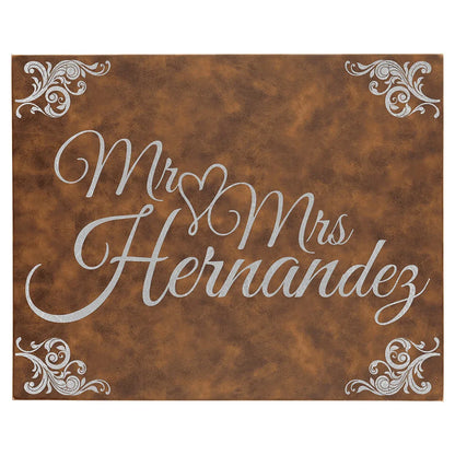Rustic/Silver 16" x 20" Laserable Leatherette Wall Decor with Sawtooth Hanger