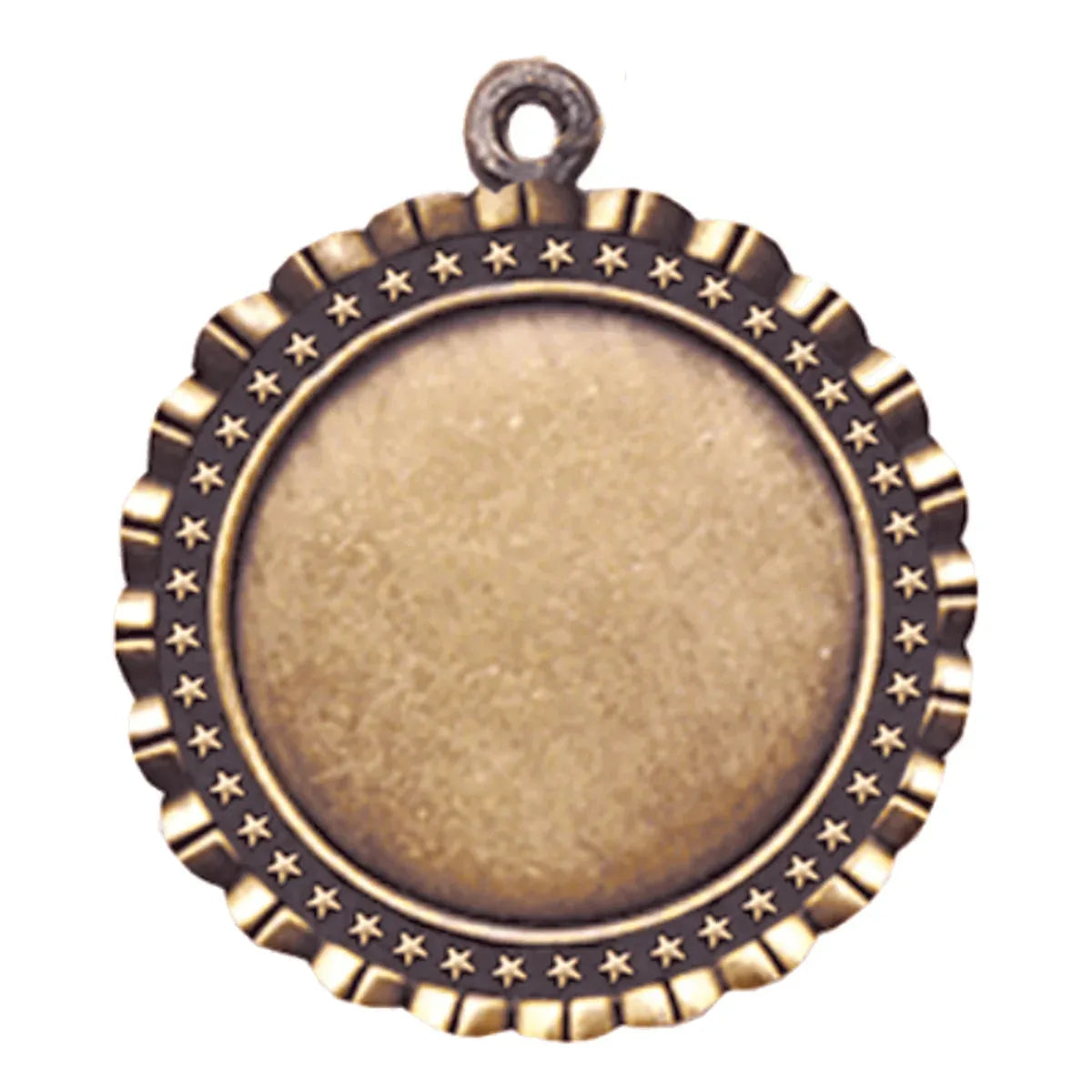 Antique Gold 2 5/8" Star 2" Insert Holder Medal
