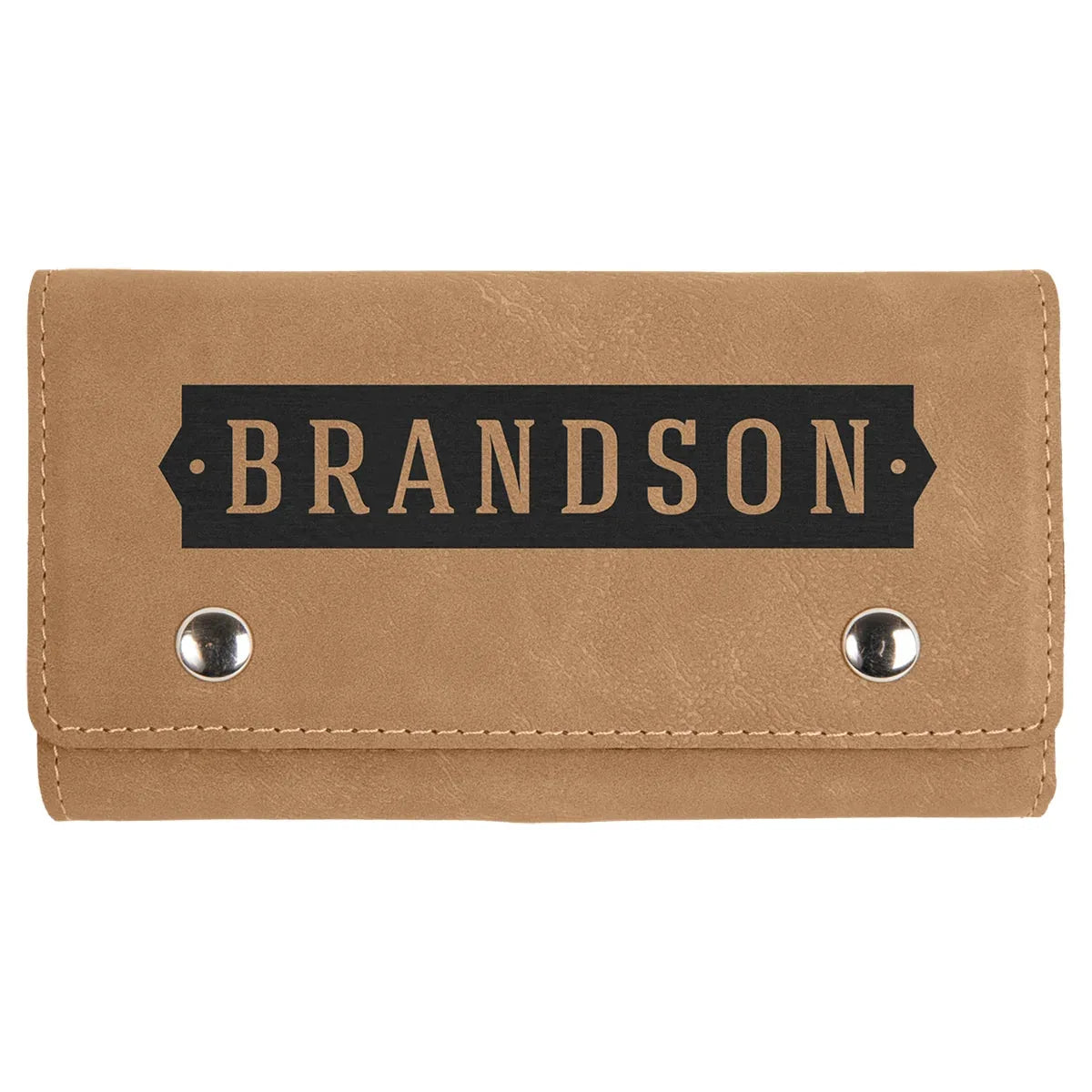 Light Brown Laserable Leatherette Card & Dice Set