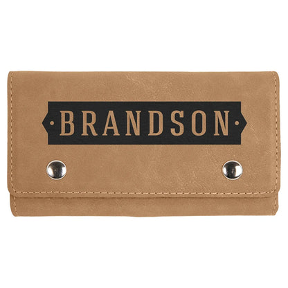 Light Brown Laserable Leatherette Card & Dice Set