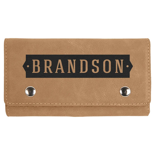 Light Brown Laserable Leatherette Card & Dice Set