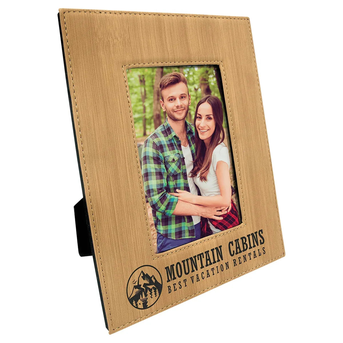 Bamboo 4" x 6" Laserable Leatherette Photo Frame