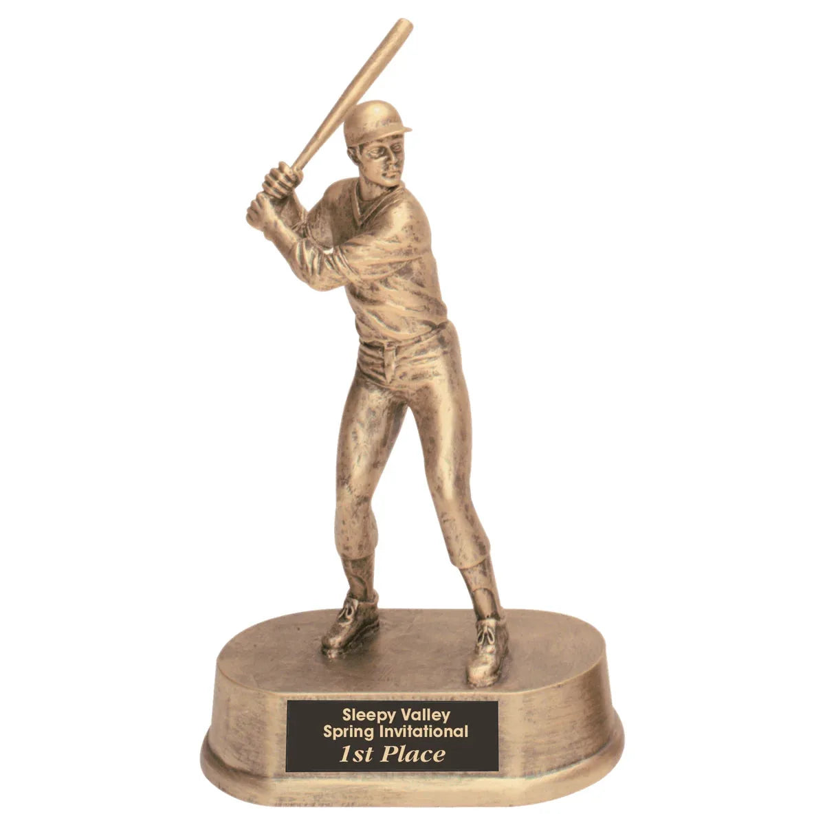 9" Antique Gold Male Baseball Resin