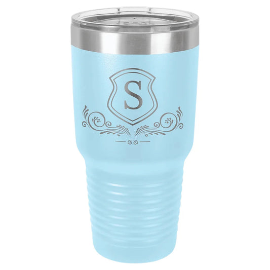 Light Blue Polar Camel 30 oz. Ringneck Tumbler with Logo Lid