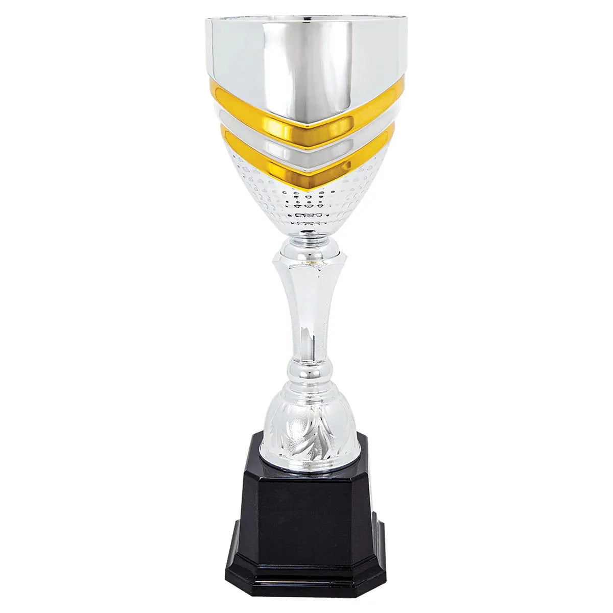 13 13 1/4" Completed Metal Cup Trophy on Plastic Base