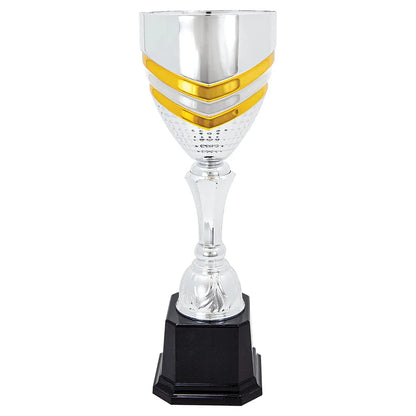 13 13 1/4" Completed Metal Cup Trophy on Plastic Base