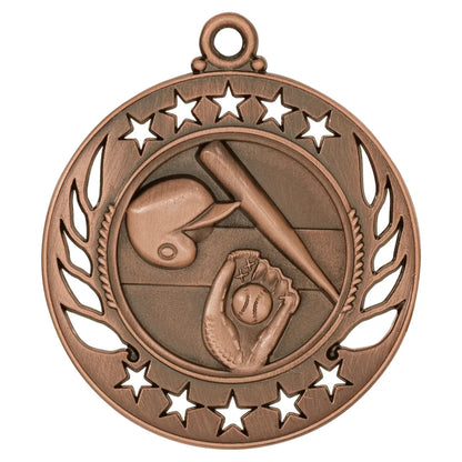 Antique Bronze 2 1/4" Baseball/Softball Galaxy Medal
