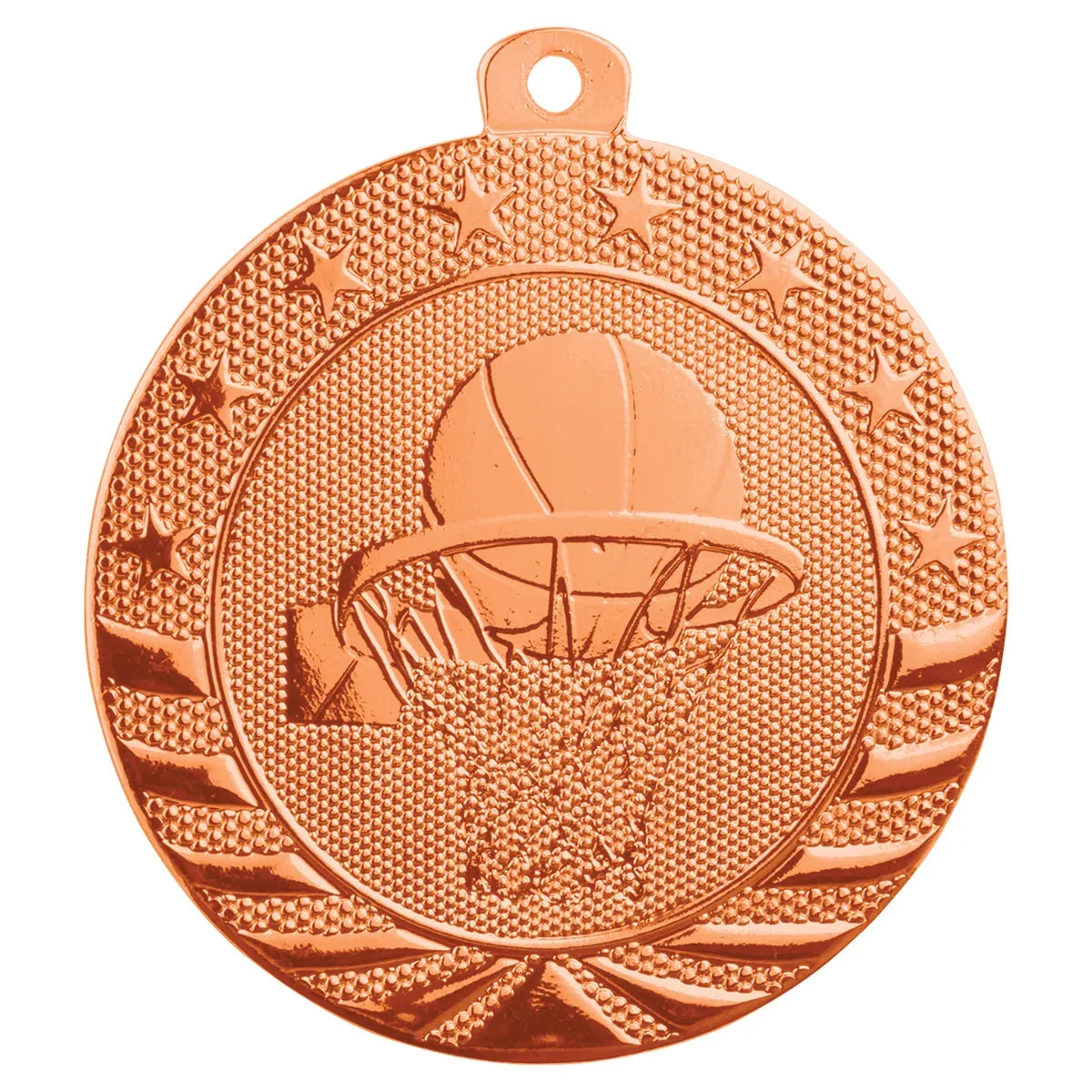 Bright Bronze 2" Basketball Starbrite Medal