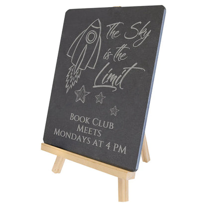 8 1/4" x 9 1/2" Wood/Slate Easel