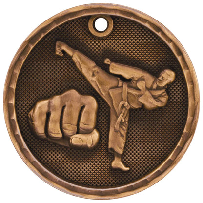 Antique Bronze 2" 3D Martial Arts Medal