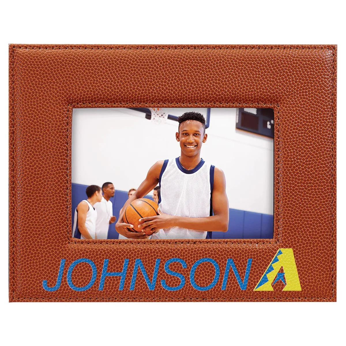 Basketball 4" x 6" Laserable Leatherette Photo Frame