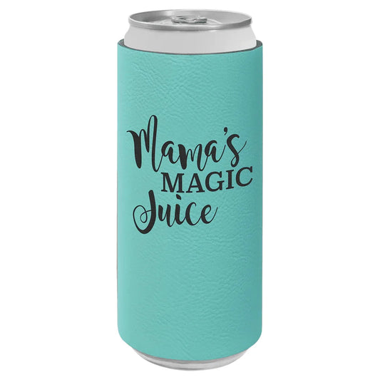 Teal Laserable Leatherette Slim Beverage Holder
