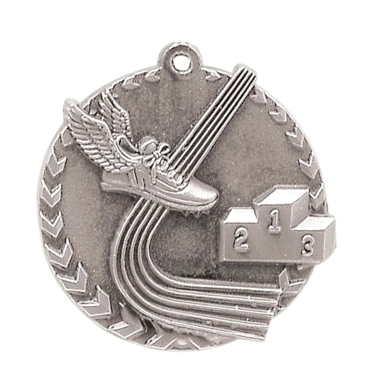 Antique Silver 1 3/4" Track Millennium Medal
