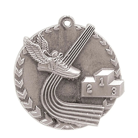 Antique Silver 1 3/4" Track Millennium Medal