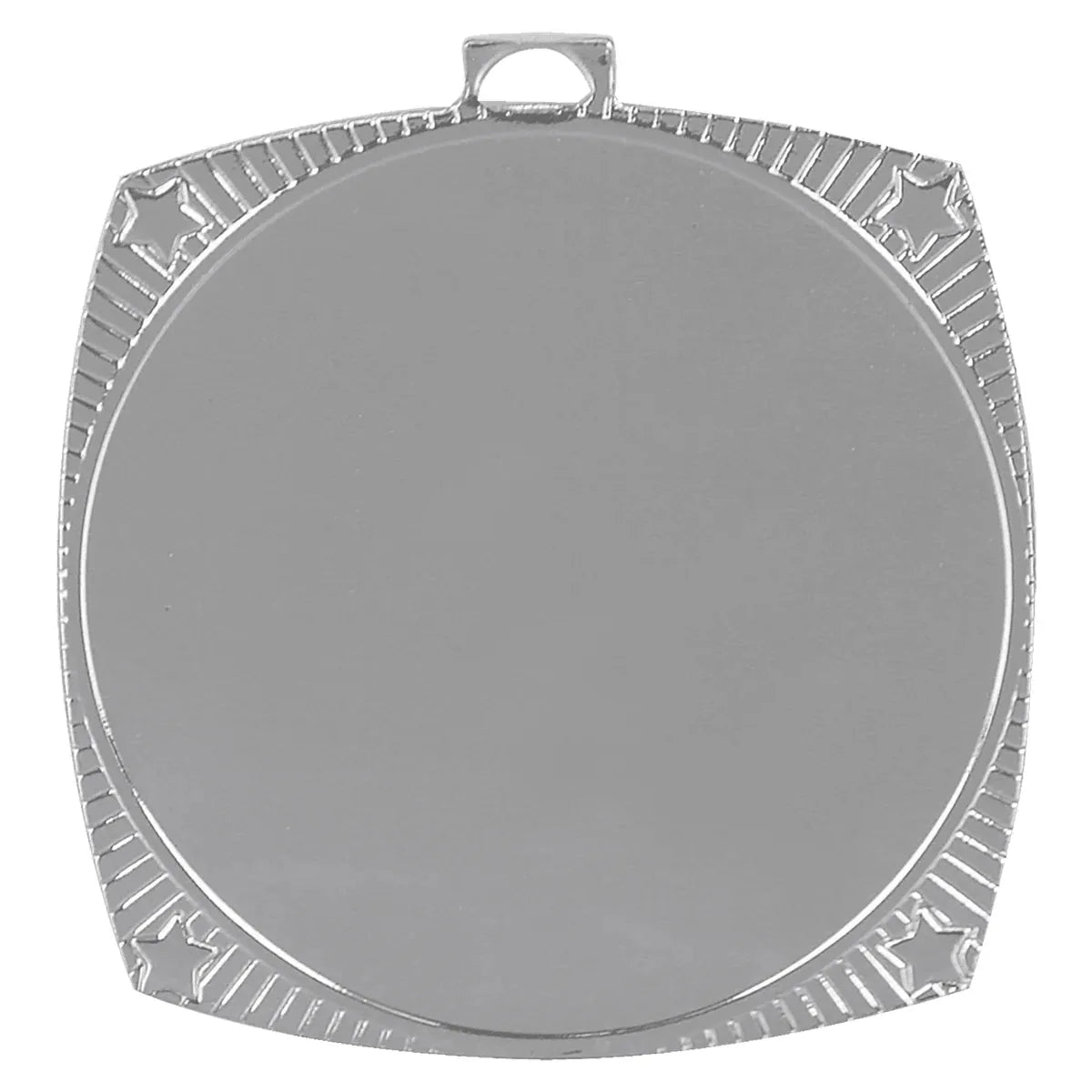 Bright Silver 2 1/8" Square Star 2" Insert Holder Medal