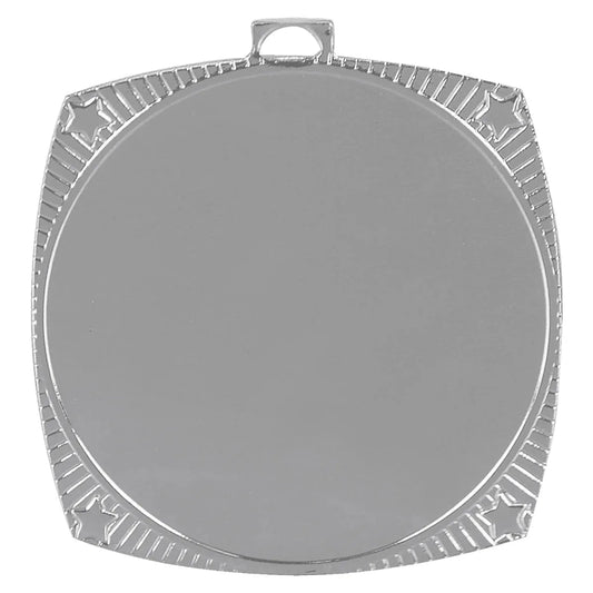Bright Silver 2 1/8" Square Star 2" Insert Holder Medal
