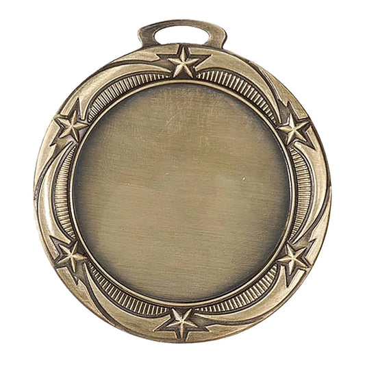 Antique Gold 2 3/4" Star 2" Insert Holder Medal