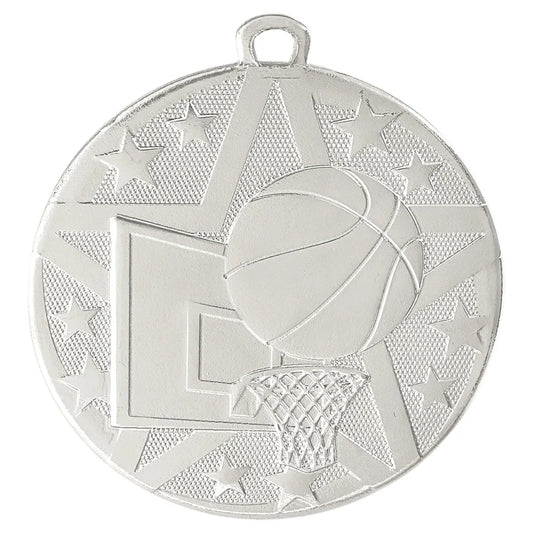 Silver 2" Superstar Basketball Medal