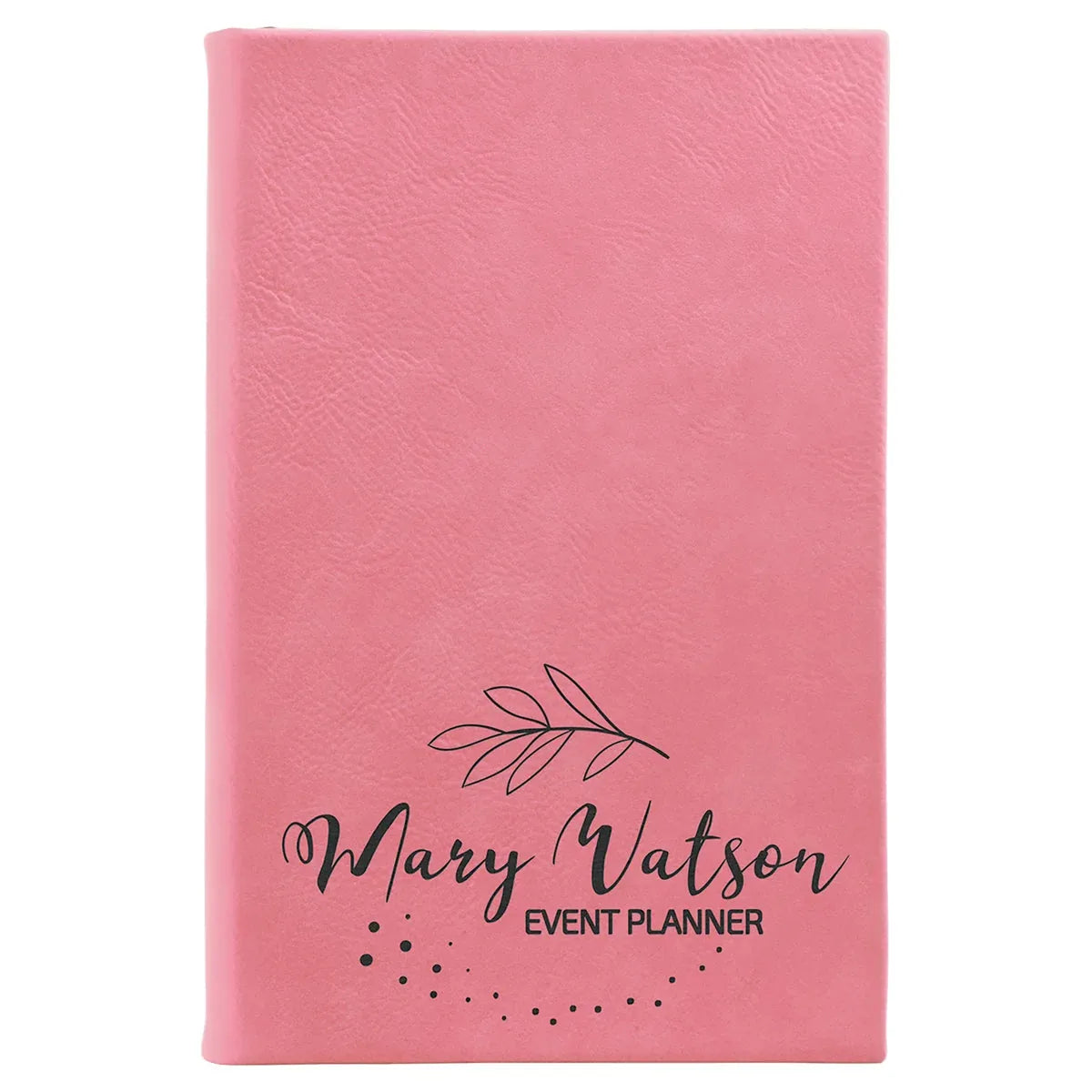 Pink 5 1/4" x 8 1/4" Laserable Leatherette Sketch Book with Unlined Notepad