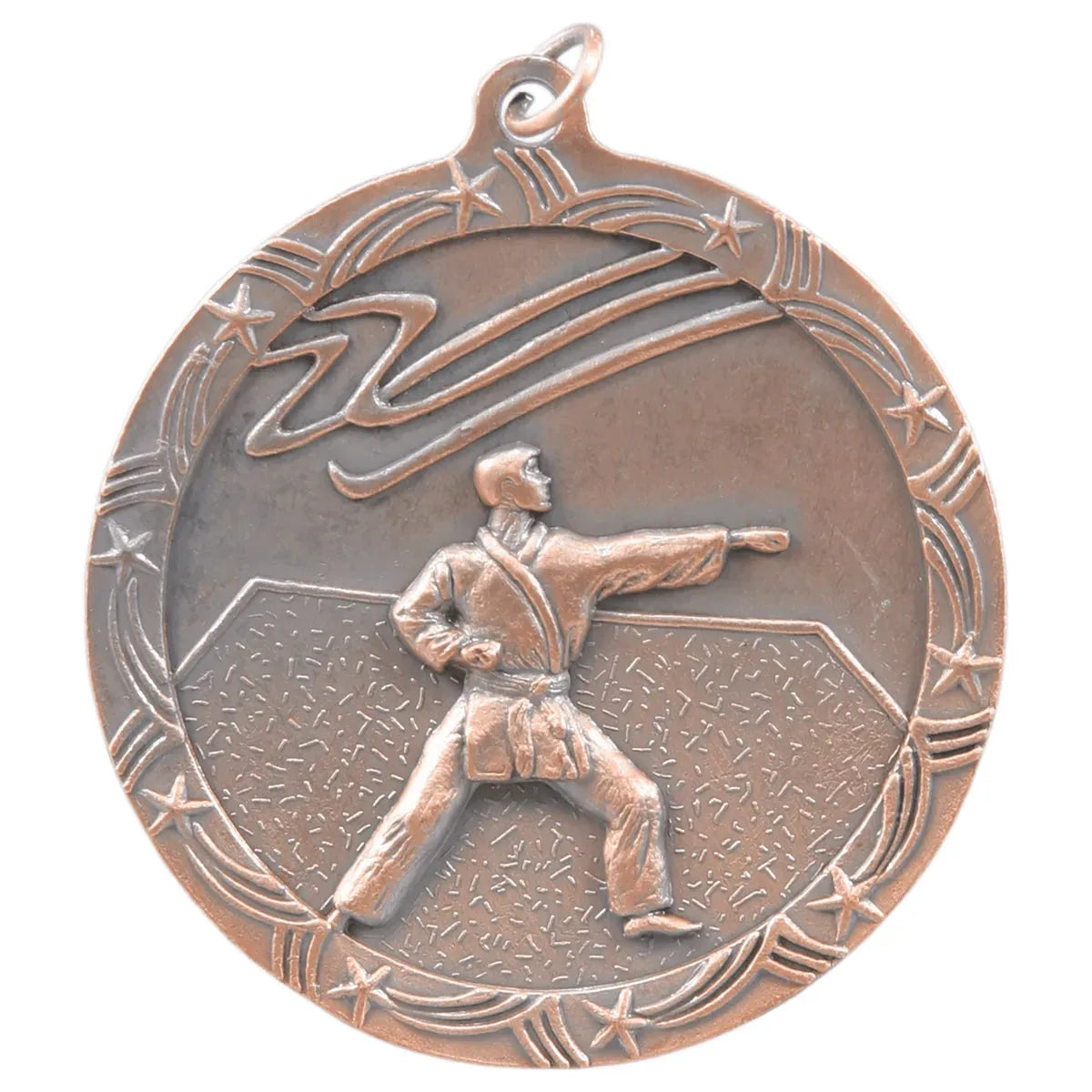 Antique Bronze 2 1/2" Martial Arts Shooting Star Medal