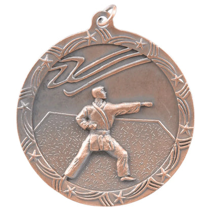 Antique Bronze 2 1/2" Martial Arts Shooting Star Medal