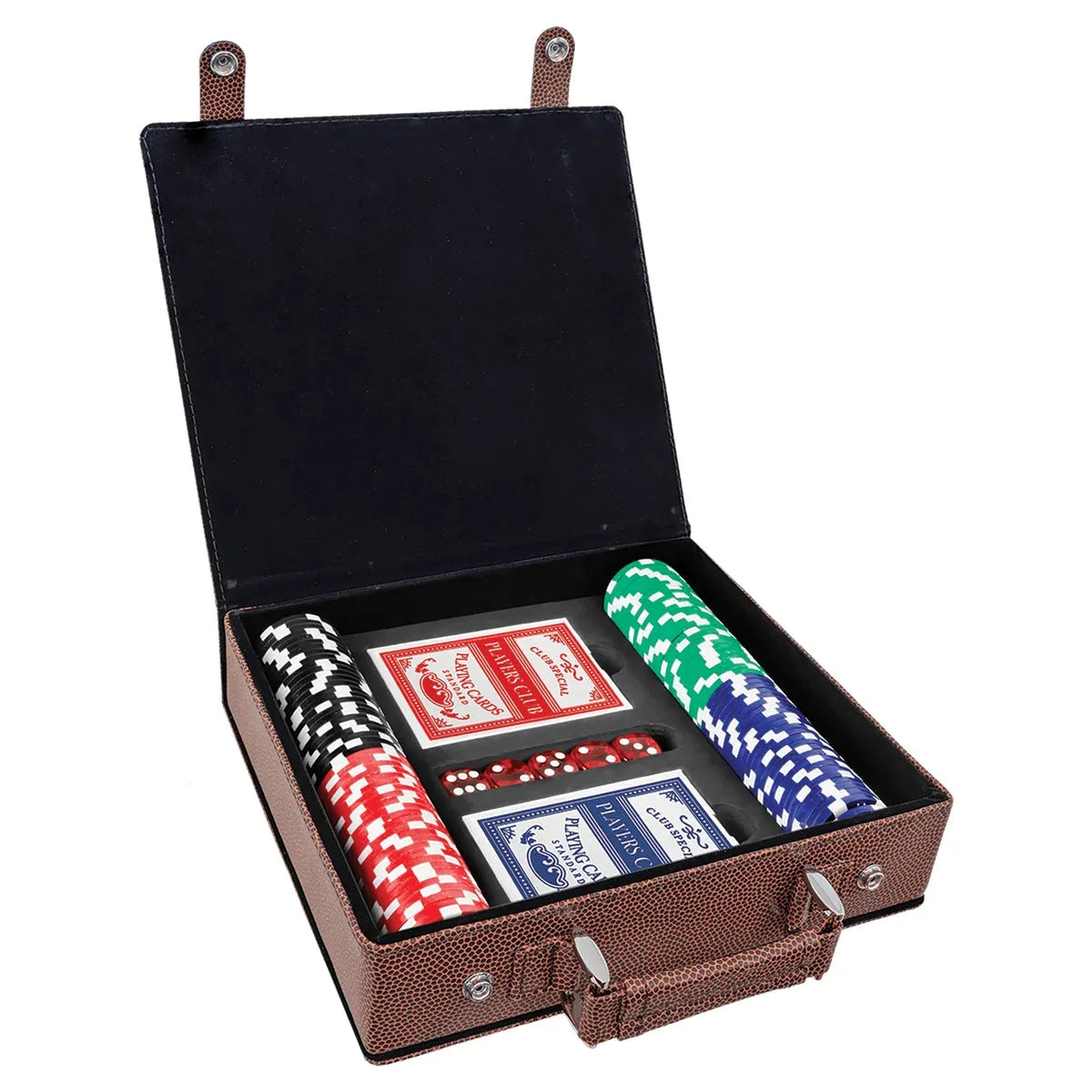 Football Laserable Leatherette 100 Chip Poker Set