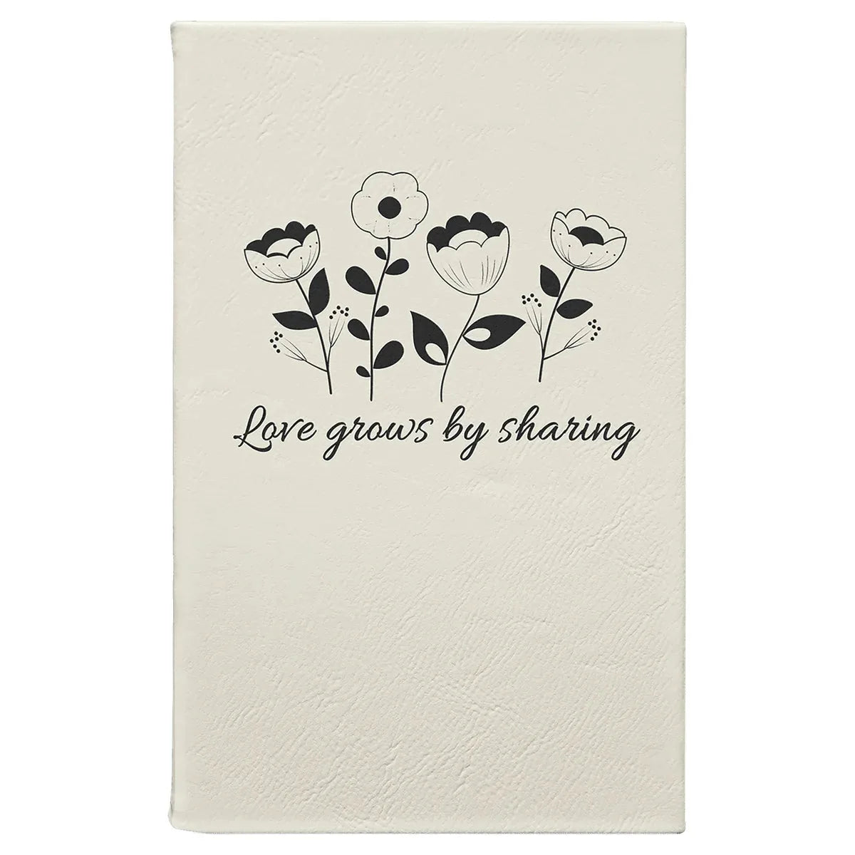 White/Black 5 1/4" x 8 1/4" Laserable Leatherette Journal with Lined Notepad
